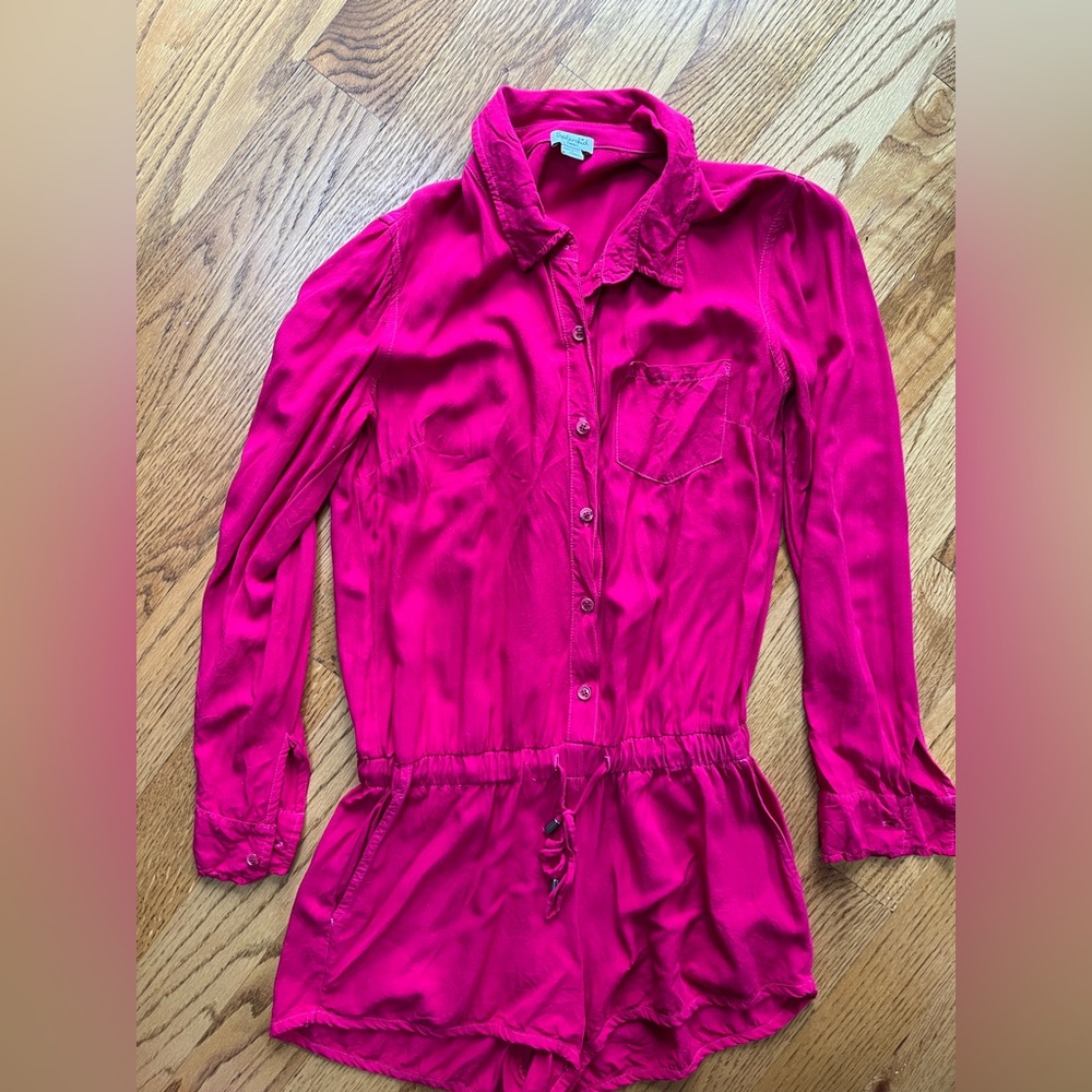 Splendid Hot pink shorts romper
